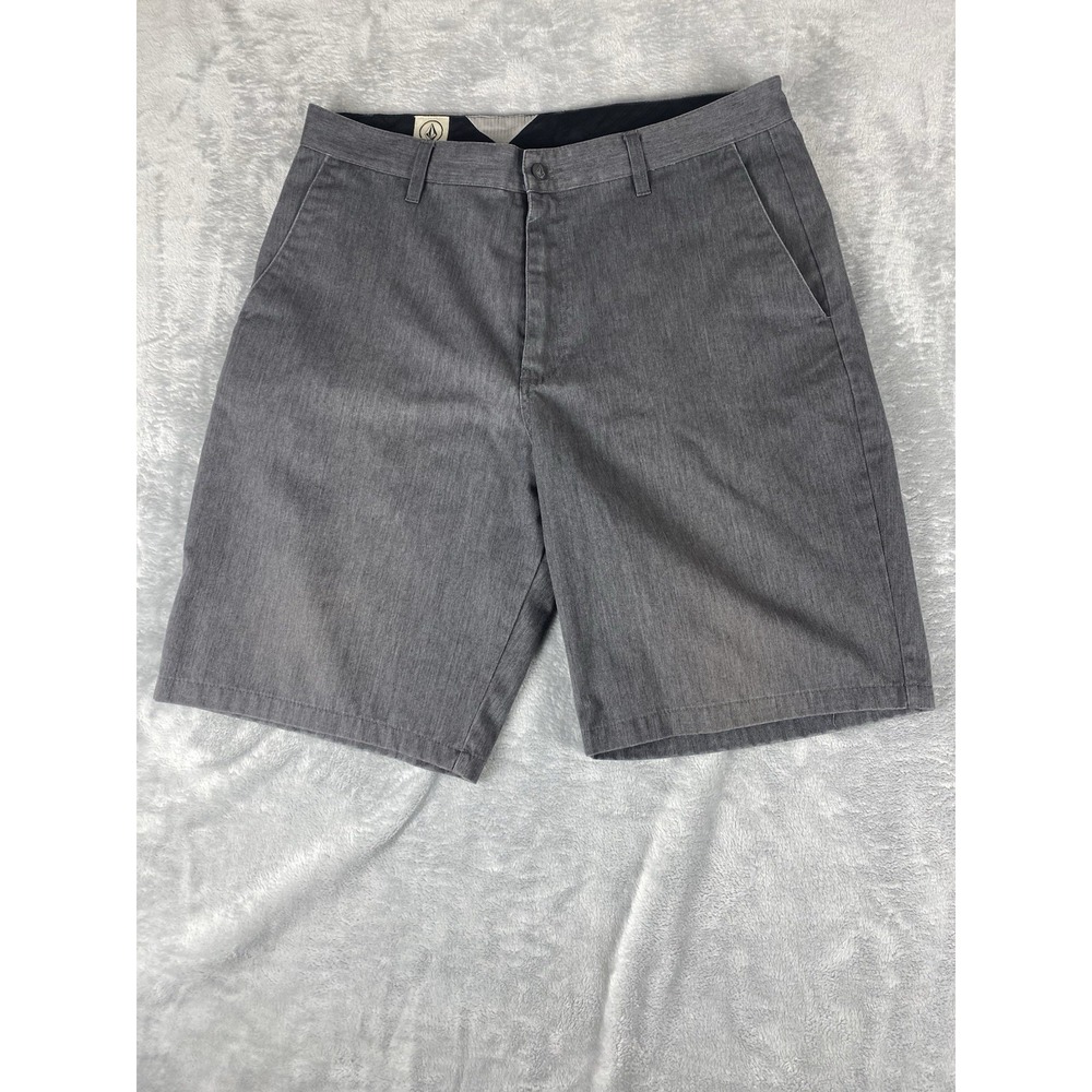 Volcom Shorts Mens Size 36 Gray Carpenter Cotton Polyester Blend Golf‎ Pants